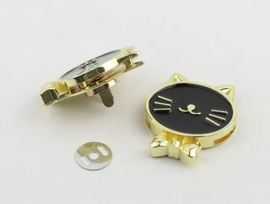 Magnetic Bag Lock Button 44mm 1 3/4" Purse Charm Organizer Luggage Hardware Black Gold Closure Small Bag Clutch Metal DIY Bulk Wholesale