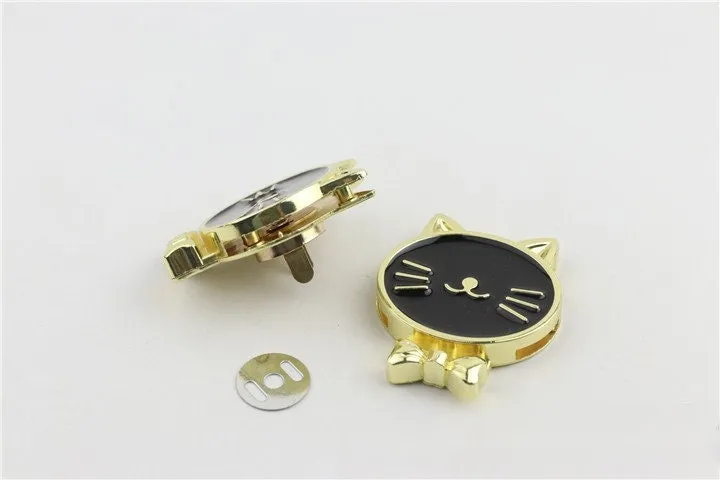 Magnetic Bag Lock Button 44mm 1 3/4" Purse Charm Organizer Luggage Hardware Black Gold Closure Small Bag Clutch Metal DIY Bulk Wholesale