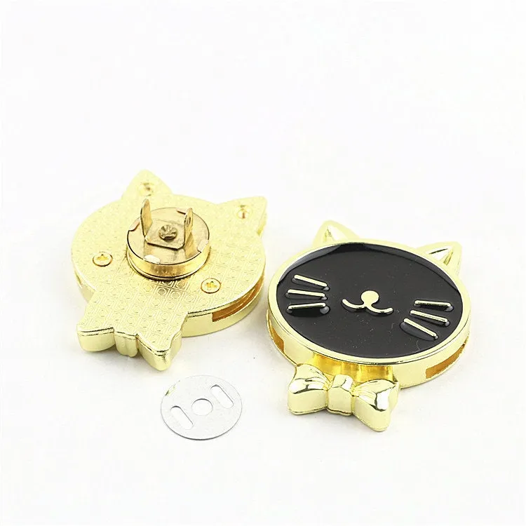 Magnetic Bag Lock Button 44mm 1 3/4" Purse Charm Organizer Luggage Hardware Black Gold Closure Small Bag Clutch Metal DIY Bulk Wholesale