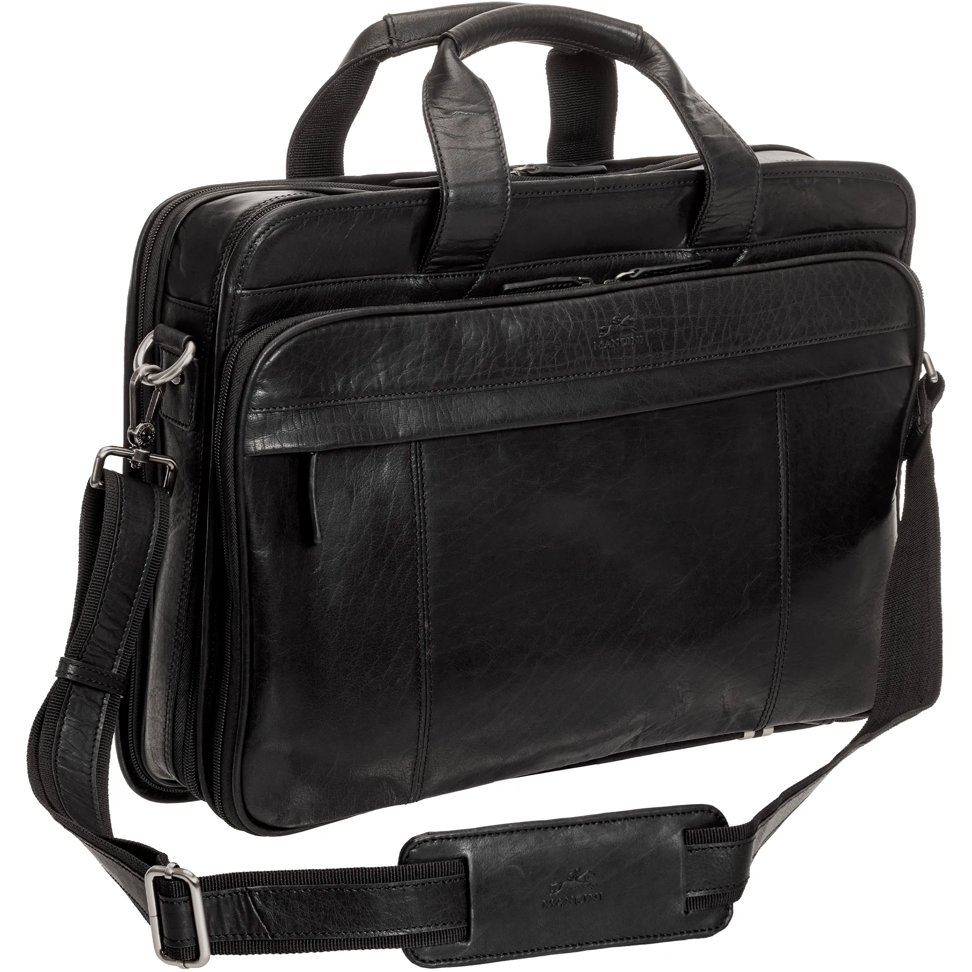 Mancini BUFFALO Double Compartment Top Zipper 15.6” Laptop / Tablet Briefcase