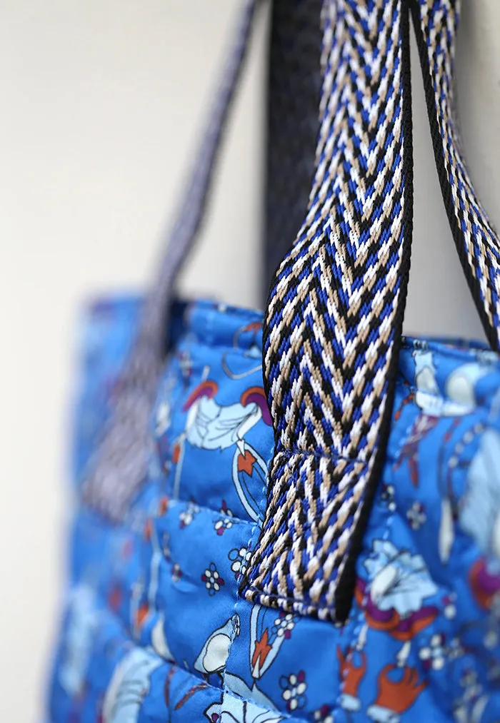 Nala Hana Quilted Tote - Parrot Blue