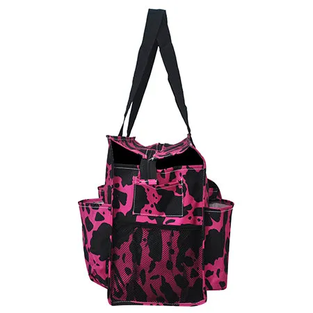 Neon Cow Hot Pink NGIL Zippered Caddy Large Organizer Tote Bag