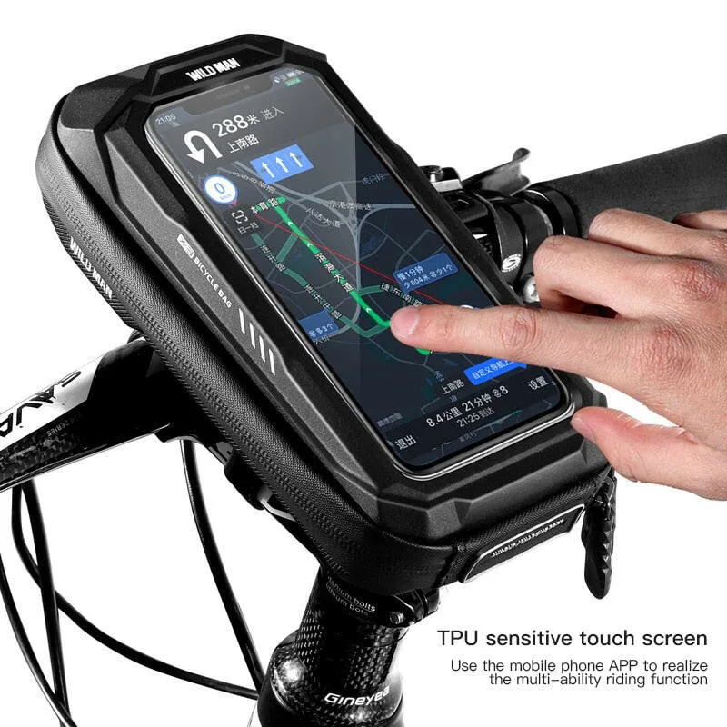 New Bike Phone Holder Bag Case Waterproof Cycling Bike Mount 6.9in Mobile Phone Stand Bag Handlebar MTB Bicycle Accessories