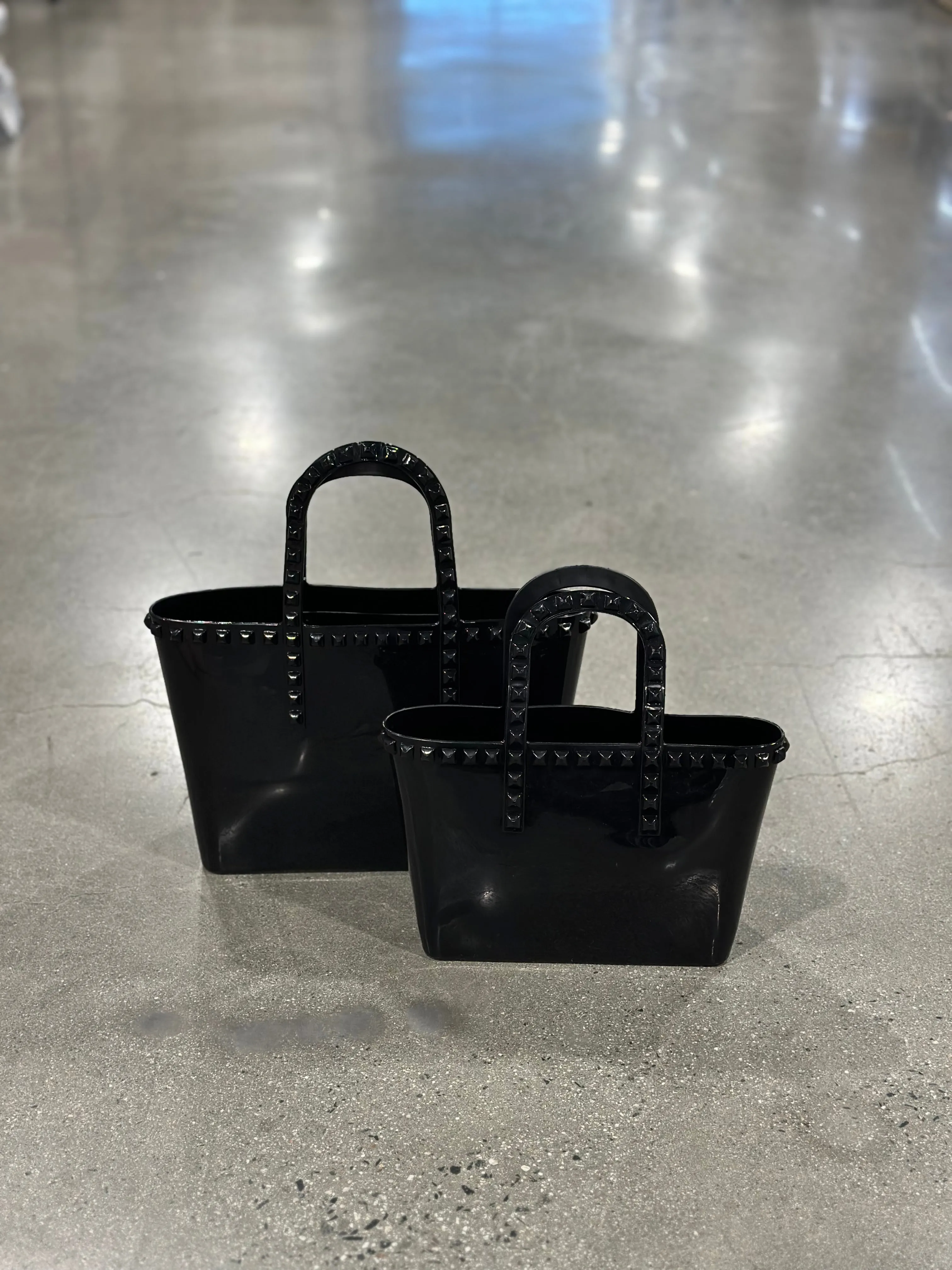 NEW!! Rockstud PVC Resort Bound Tote in Black