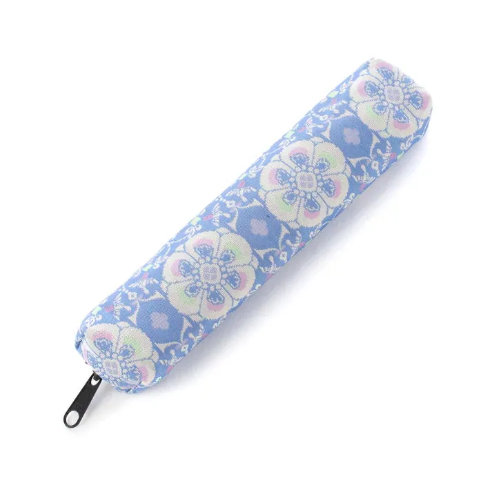 Nishijin-ori Pencil Case - Flowers and Birds / Pale Blue - ,  Made in Kyoto, Japan,  Japanese traditional craft pen case