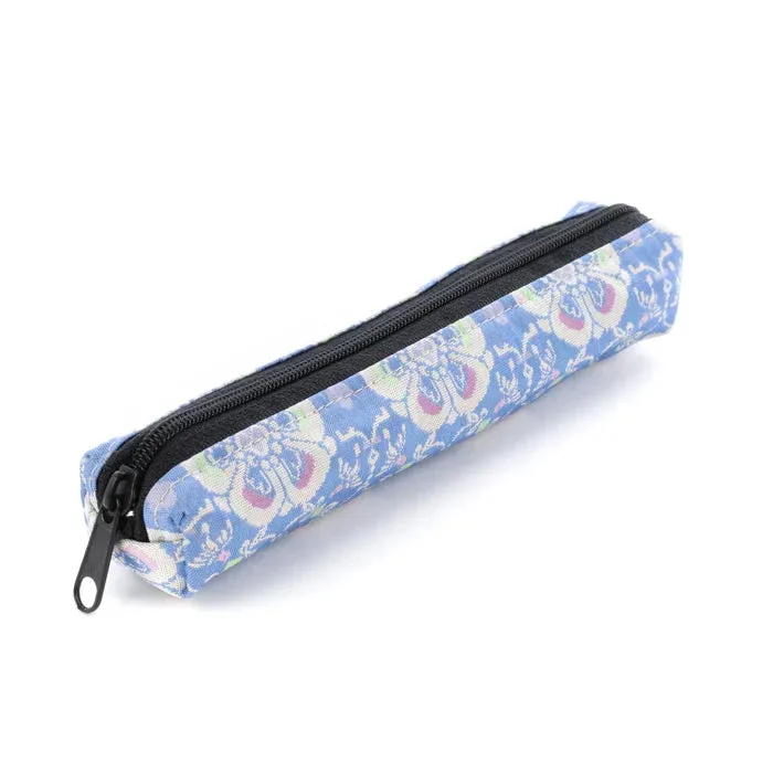 Nishijin-ori Pencil Case - Flowers and Birds / Pale Blue - ,  Made in Kyoto, Japan,  Japanese traditional craft pen case