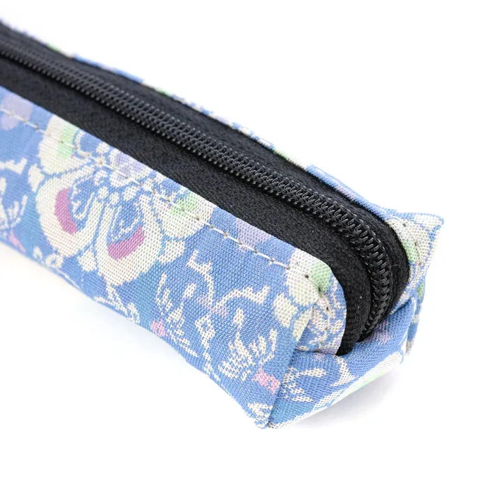 Nishijin-ori Pencil Case - Flowers and Birds / Pale Blue - ,  Made in Kyoto, Japan,  Japanese traditional craft pen case