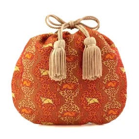 Nishijin-ori Small Drawstring Bag - Boar -,  Made in Kyoto, Japan,  Japanese traditional craft purse