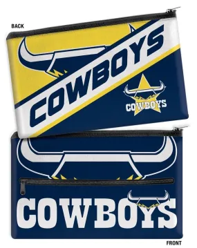 NRL Large Pencil Case - North Queensland Cowbvoys - Neoprene - 33cm x 21cm