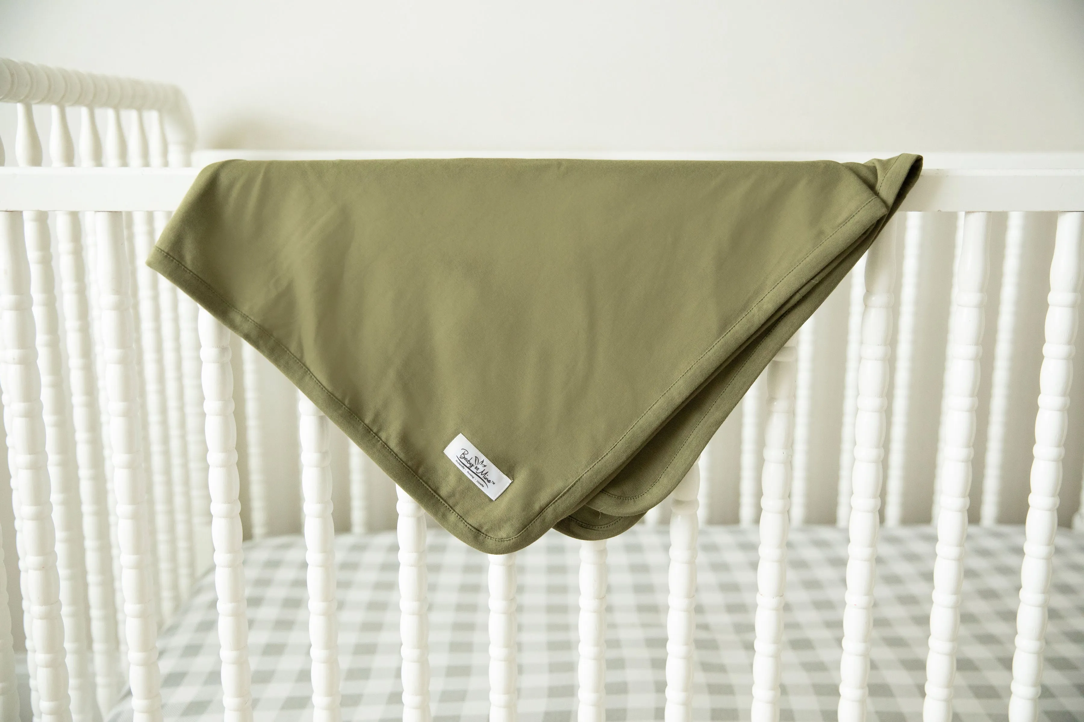 Olive Green Robe & Newborn Swaddle Blanket Set