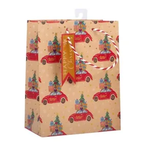 Paper Trendz Chistmas Kraft Gift Bag - Medium