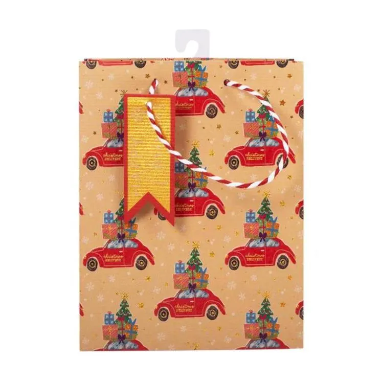 Paper Trendz Chistmas Kraft Gift Bag - Medium