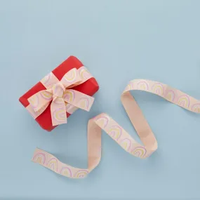 Peach Rainbow Patterned Ribbon