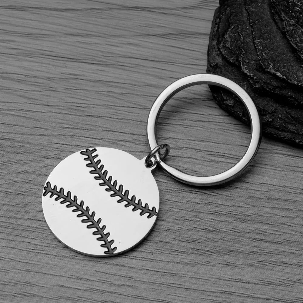 Personalized Engraved Baseball Coach Keychain