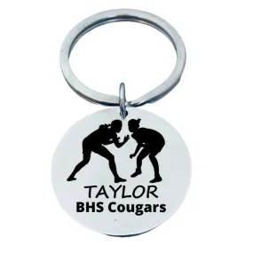 Personalized Engraved Female Wrestling Keychain