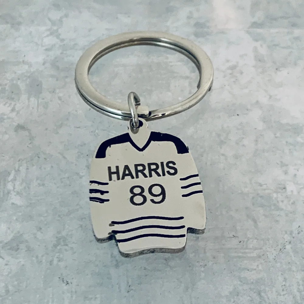 Personalized Engraved Ice Hockey Jersey Keychain