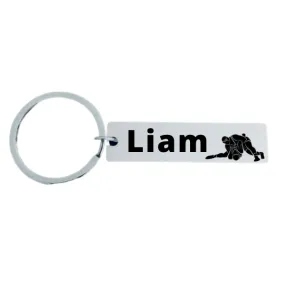 Personalized Engraved Wrestling Bar Keychain