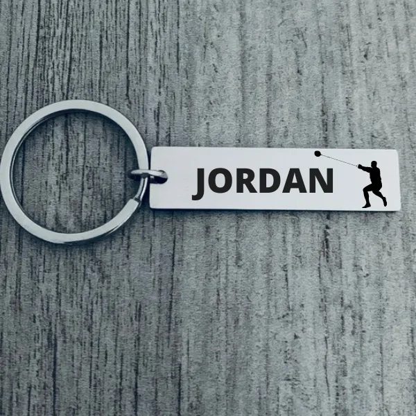 Personalized Track And Field Hammer Throw Keychain