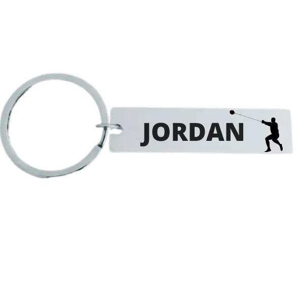 Personalized Track And Field Hammer Throw Keychain