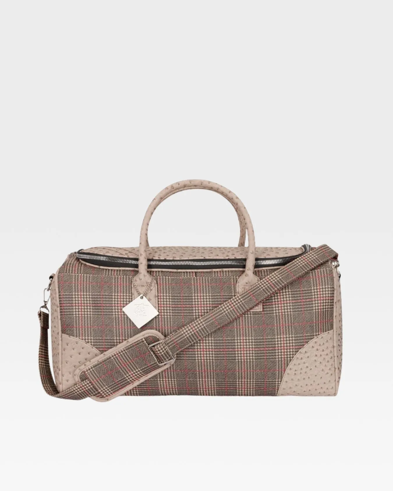 Plaid Duffle Bag Brown