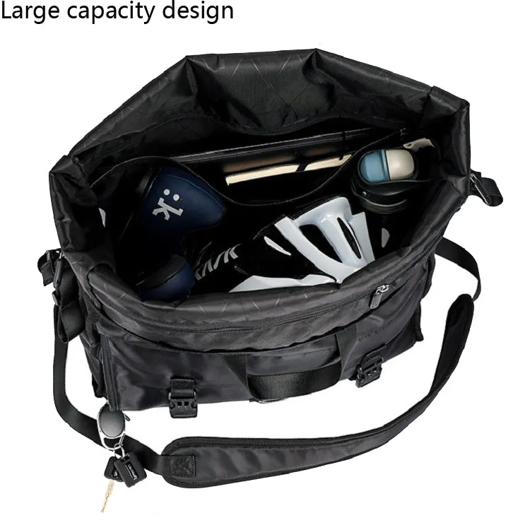 Rhinowalk Multifunctional One Shoulder Crossbody Cycling Bag Large Capacity Messenger Bag Bicycle Rear Shelf Bag(X2001 Black)