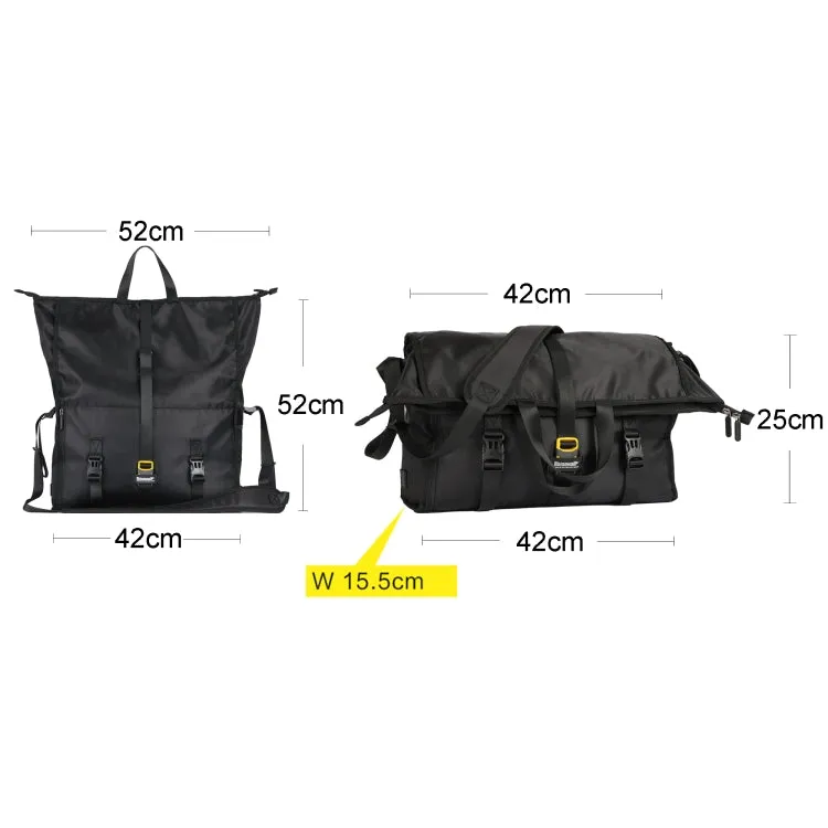 Rhinowalk Multifunctional One Shoulder Crossbody Cycling Bag Large Capacity Messenger Bag Bicycle Rear Shelf Bag(X2001 Black)