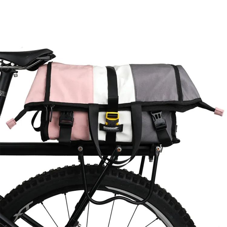 Rhinowalk Riding Messenger Bag Shoulder Diagonal Bag Bicycle Rear Shelf Pannier Bag(X2002 Pink White Gray)