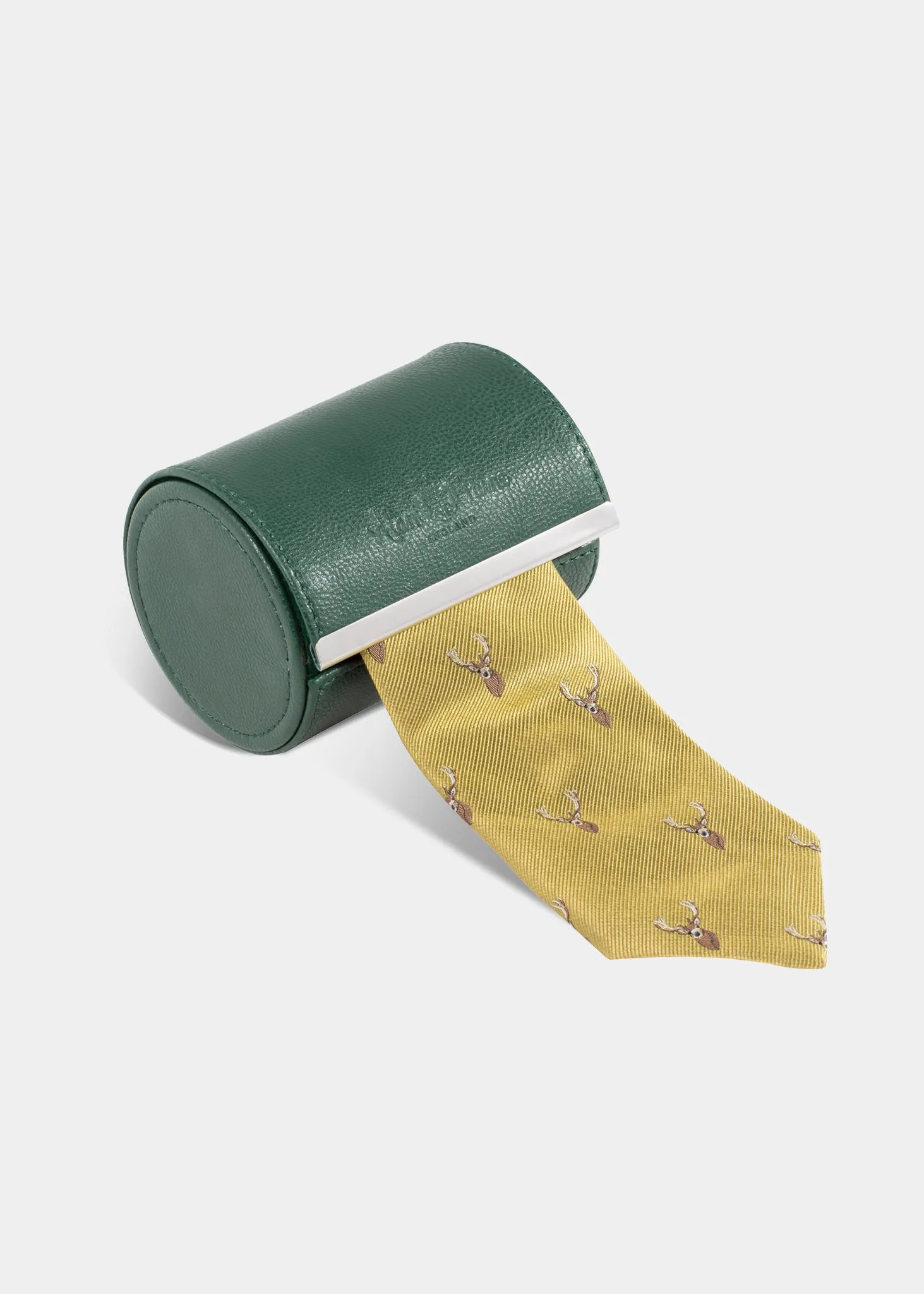 Ripon Silk Country Tie In Gold - Deer Design