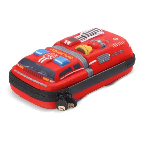 Rockpapa Large-Capacity Fire Truck Pencil Case, Pencil Box, Pencil Pouch for Kids