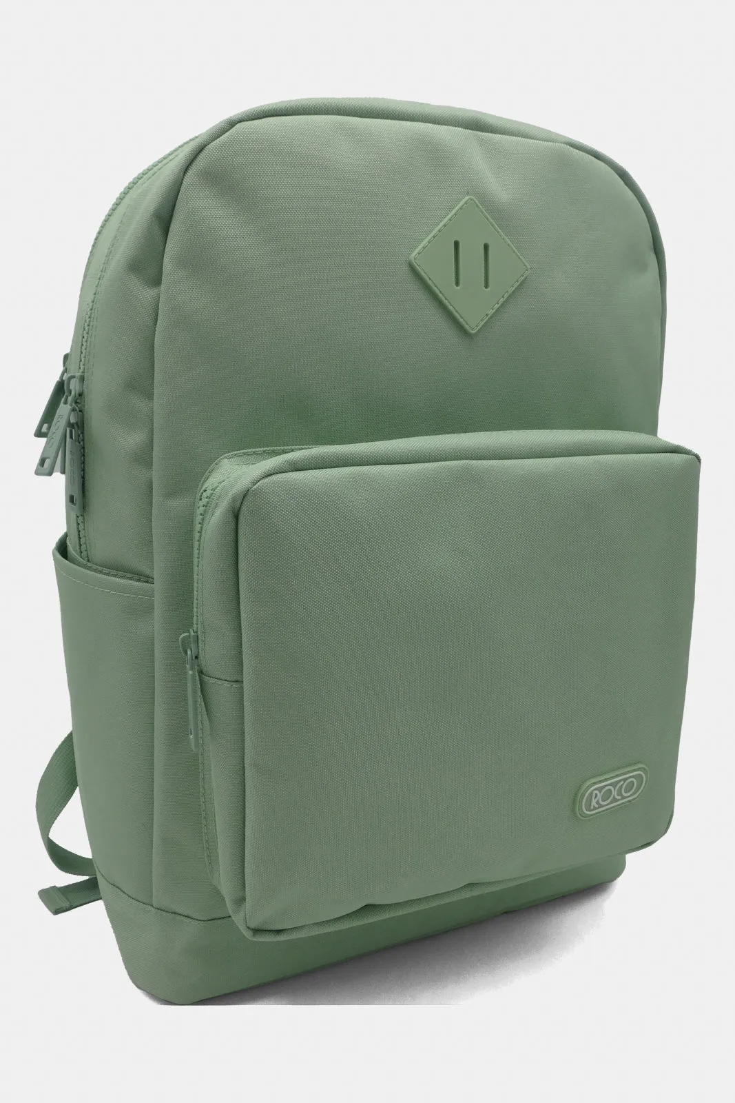 Roco Green Plain Backpack With Pencil Case (17 Inch)