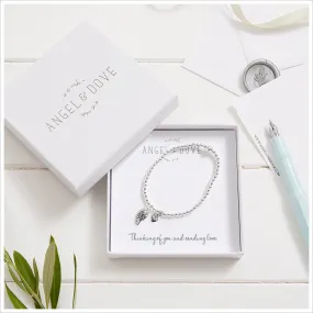 Silver Angel Wing 'Thinking of You' Bracelet Sympathy Gift with Luxury Bag & Card