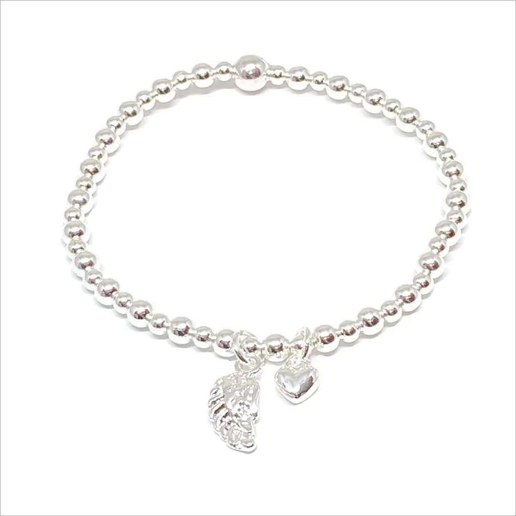 Silver Angel Wing 'Thinking of You' Bracelet Sympathy Gift with Luxury Bag & Card