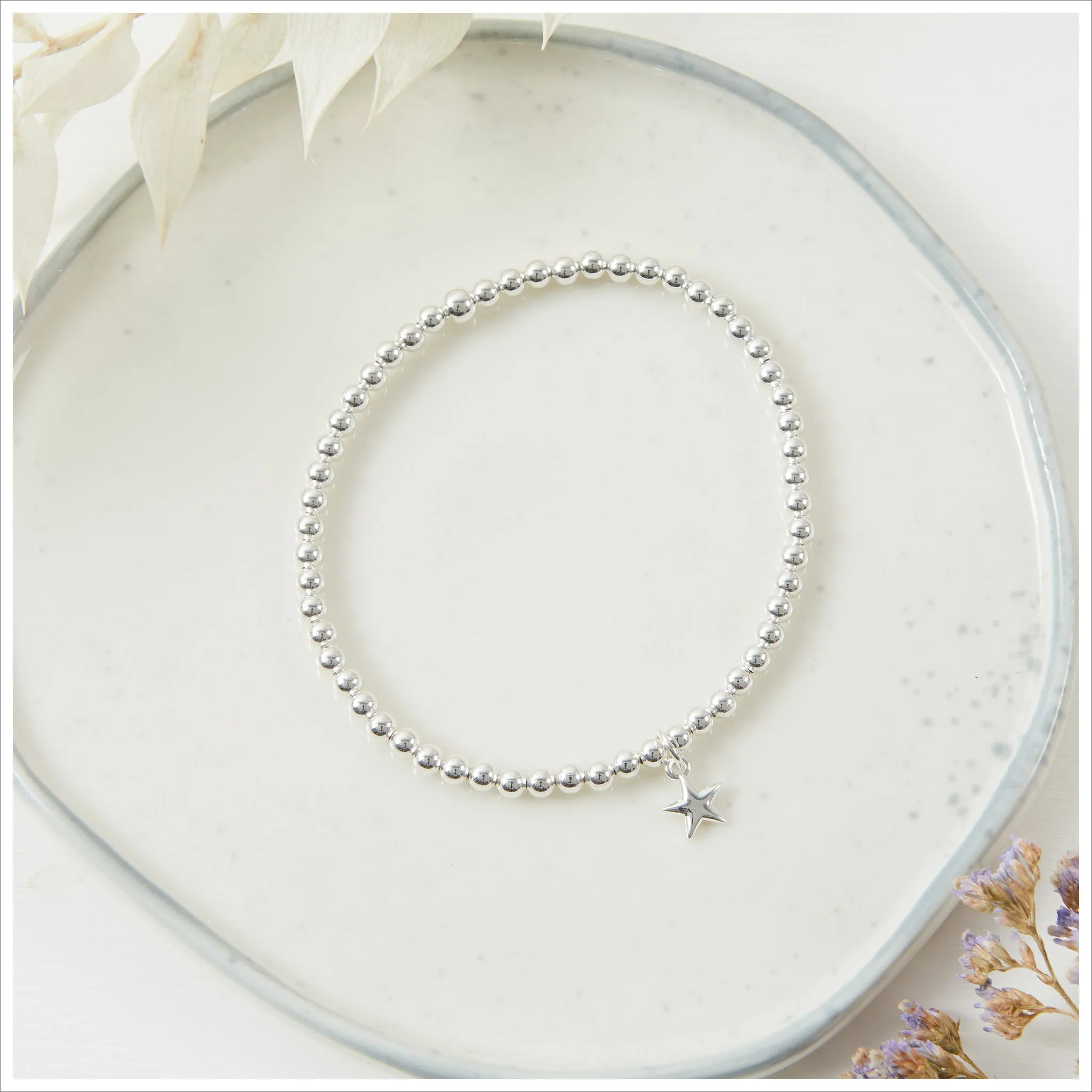 Silver 'One More Star' Beaded Bracelet Sympathy Gift with Luxury Bag & Card