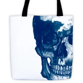 Skull Epic Blue Ink Tote Bag by Robert Bowen