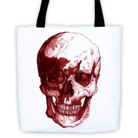 Skull Red Ink Tote Bag by Robert Bowen