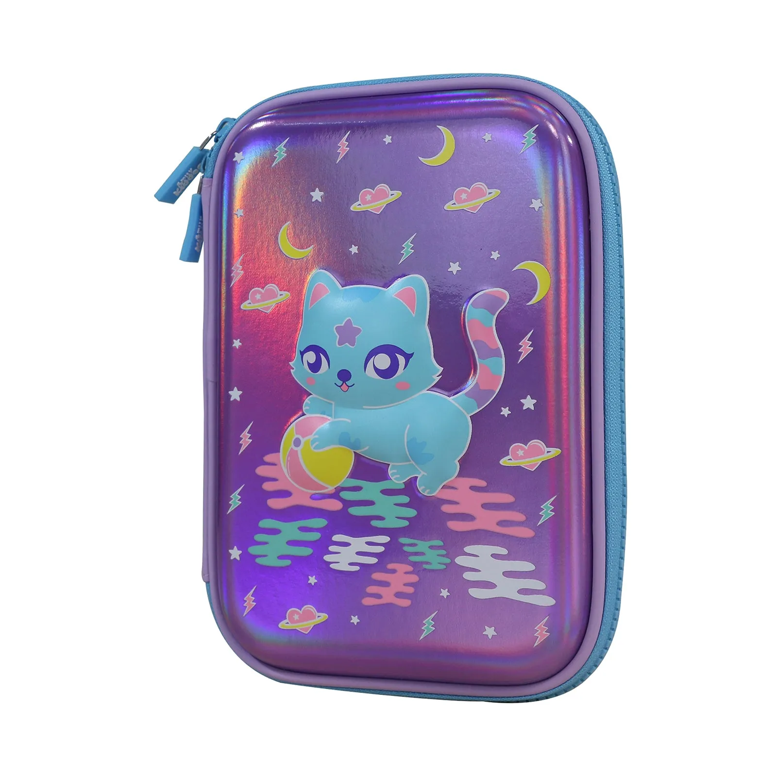 Smily Kiddos Single Compartment pencil case v2 Kitty Theme Purple