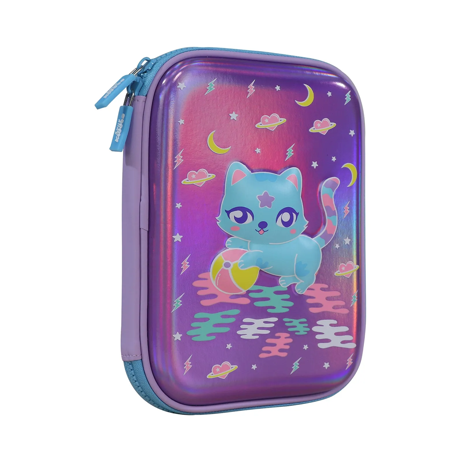 Smily Kiddos Single Compartment pencil case v2 Kitty Theme Purple