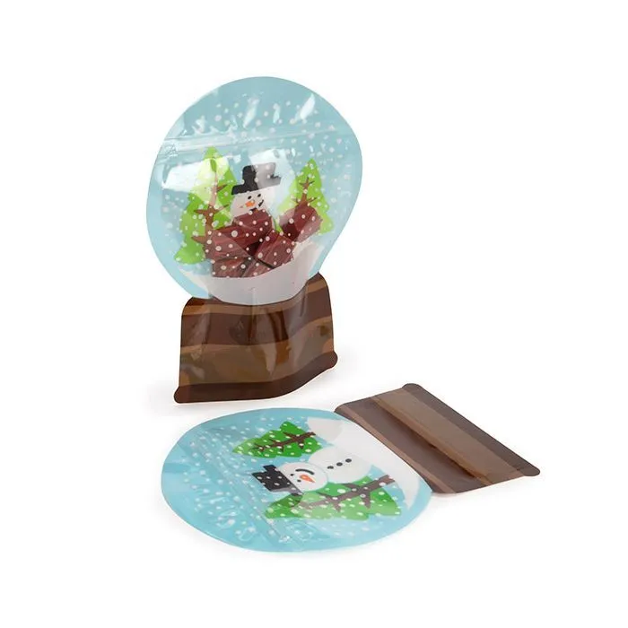 Snow Globe Shaped Pouch - 6" x 2 1/2" x 8" - Pack of 5