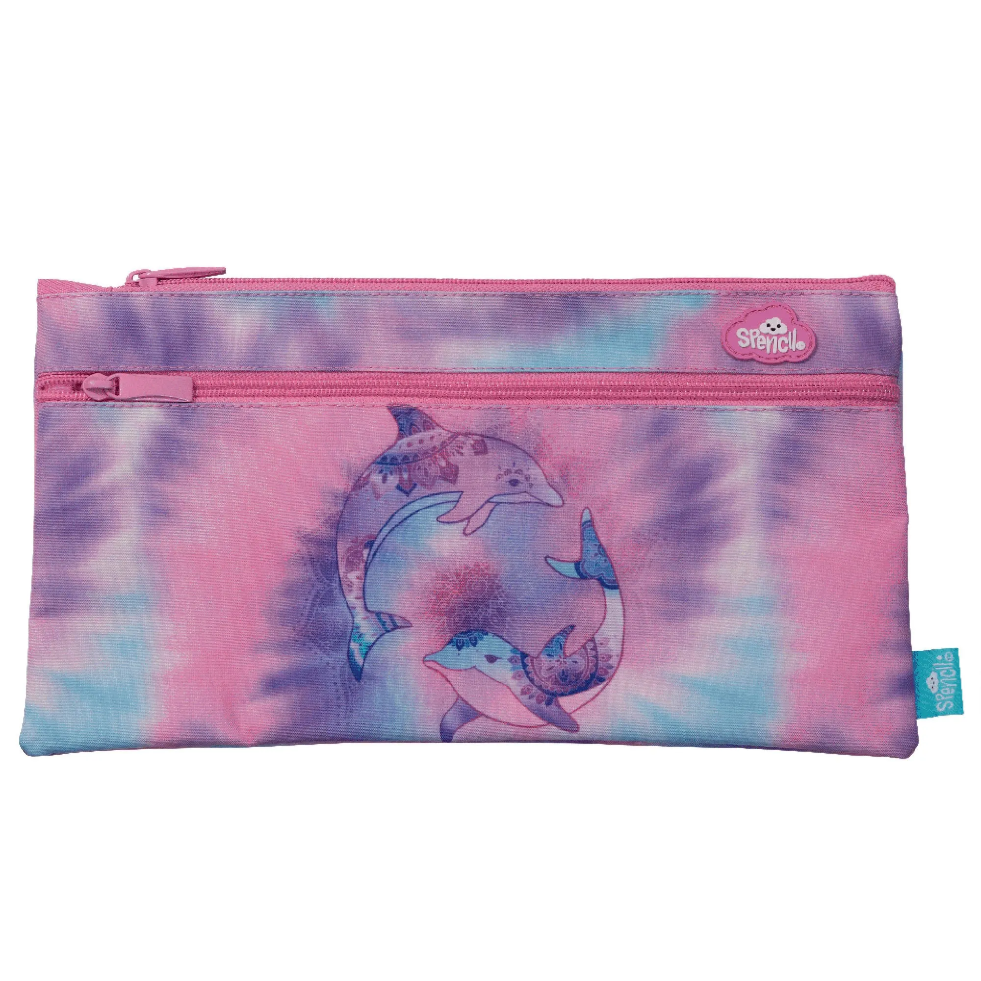 Spencil Twin Zip Pencil Case - Tie Dye Splash