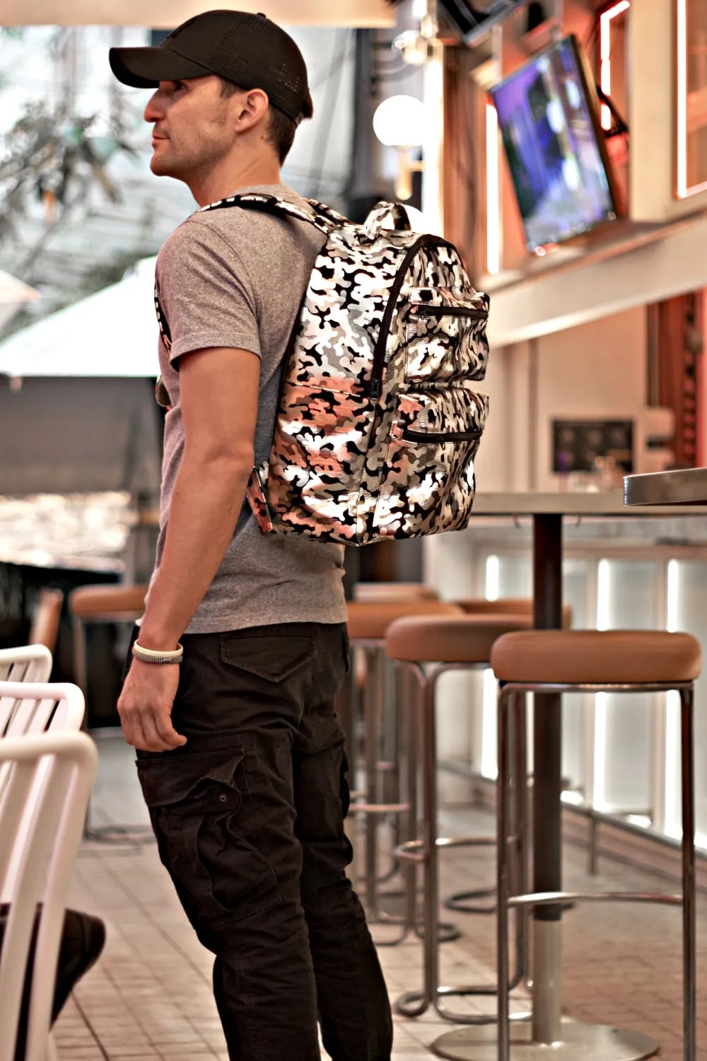 STEEL Leather Bag Backpack in Luxury Camo - Limited Ed.