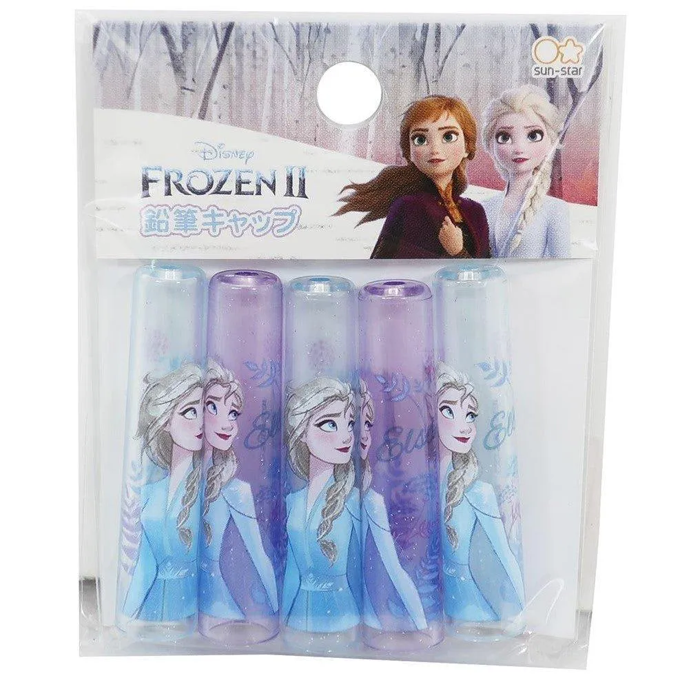 Sun-Star Frozen 2 5pcs Pencil Cap Pen Cap Pencil Cover Wooden Pencil Anna Elsa