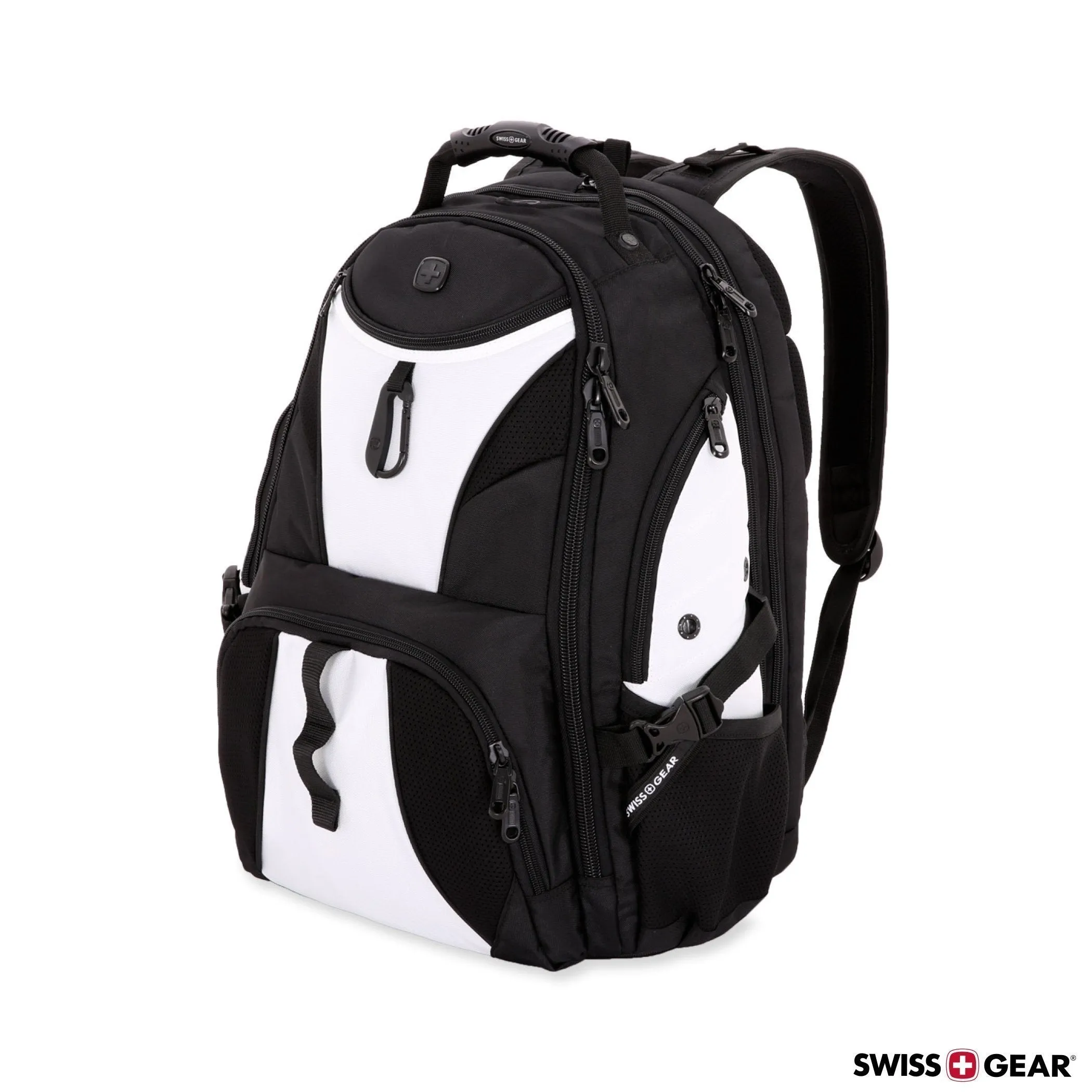 SwissGear Travel Gear 1900 Scansmart TSA Large Laptop Backpack for Travel, School & Business - Fits 17" Laptop - Black/White