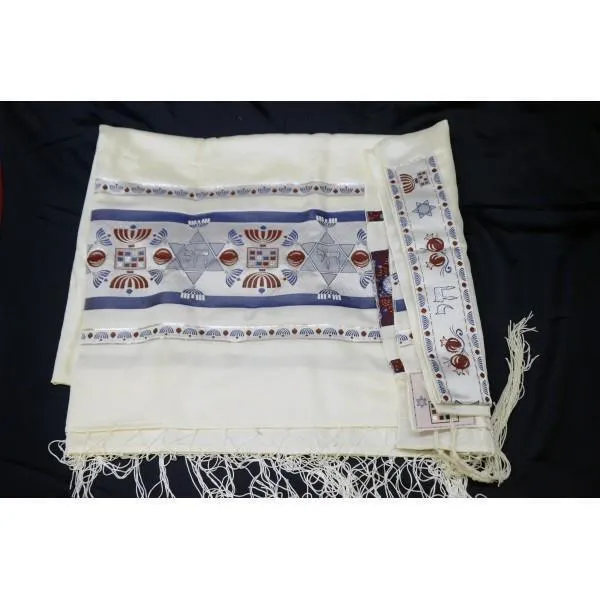 Tallit Set - Chai Blue   Maroon