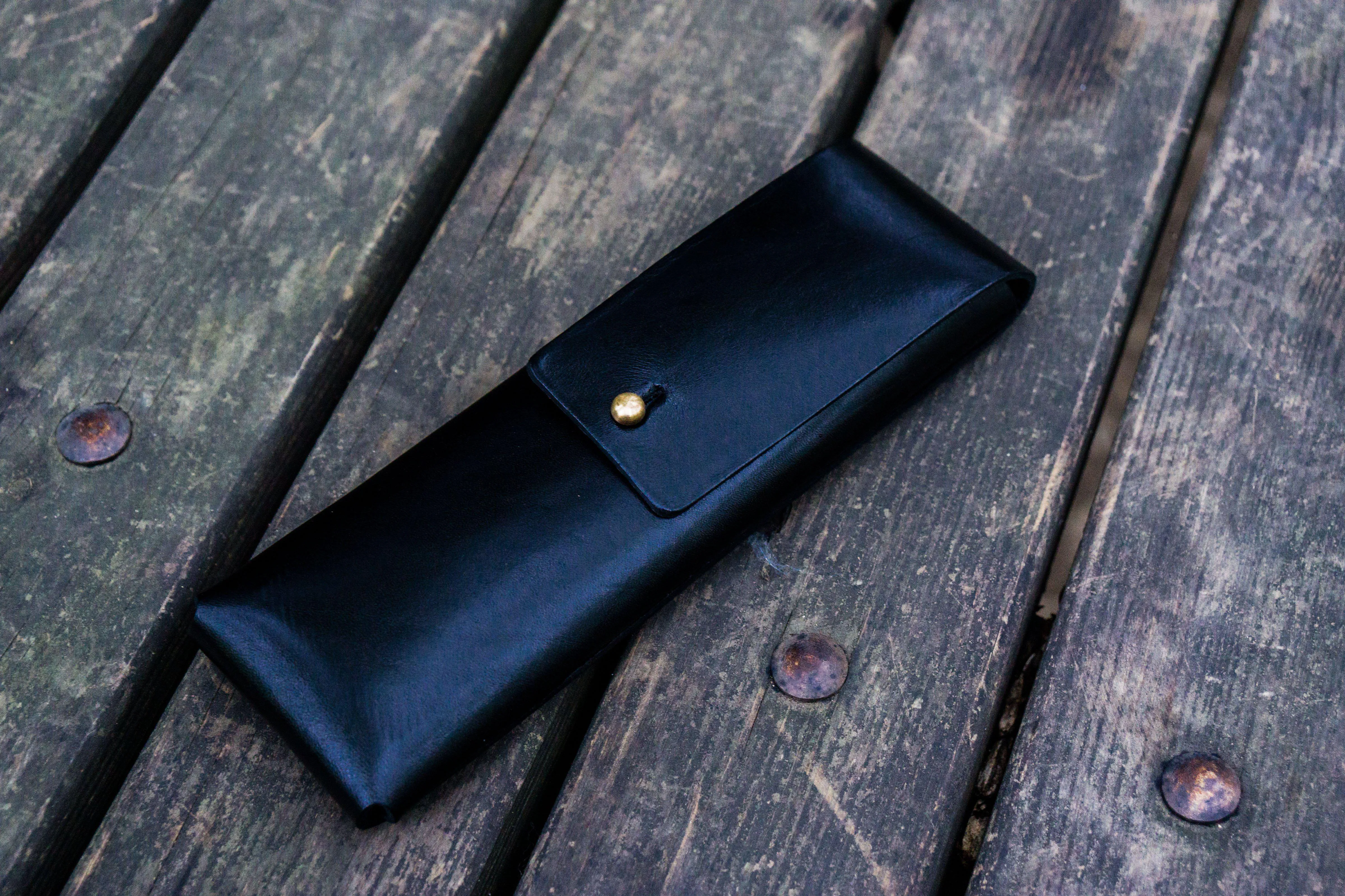 The Charcoal Leather Pencil Case for Blackwing Pencils - Black