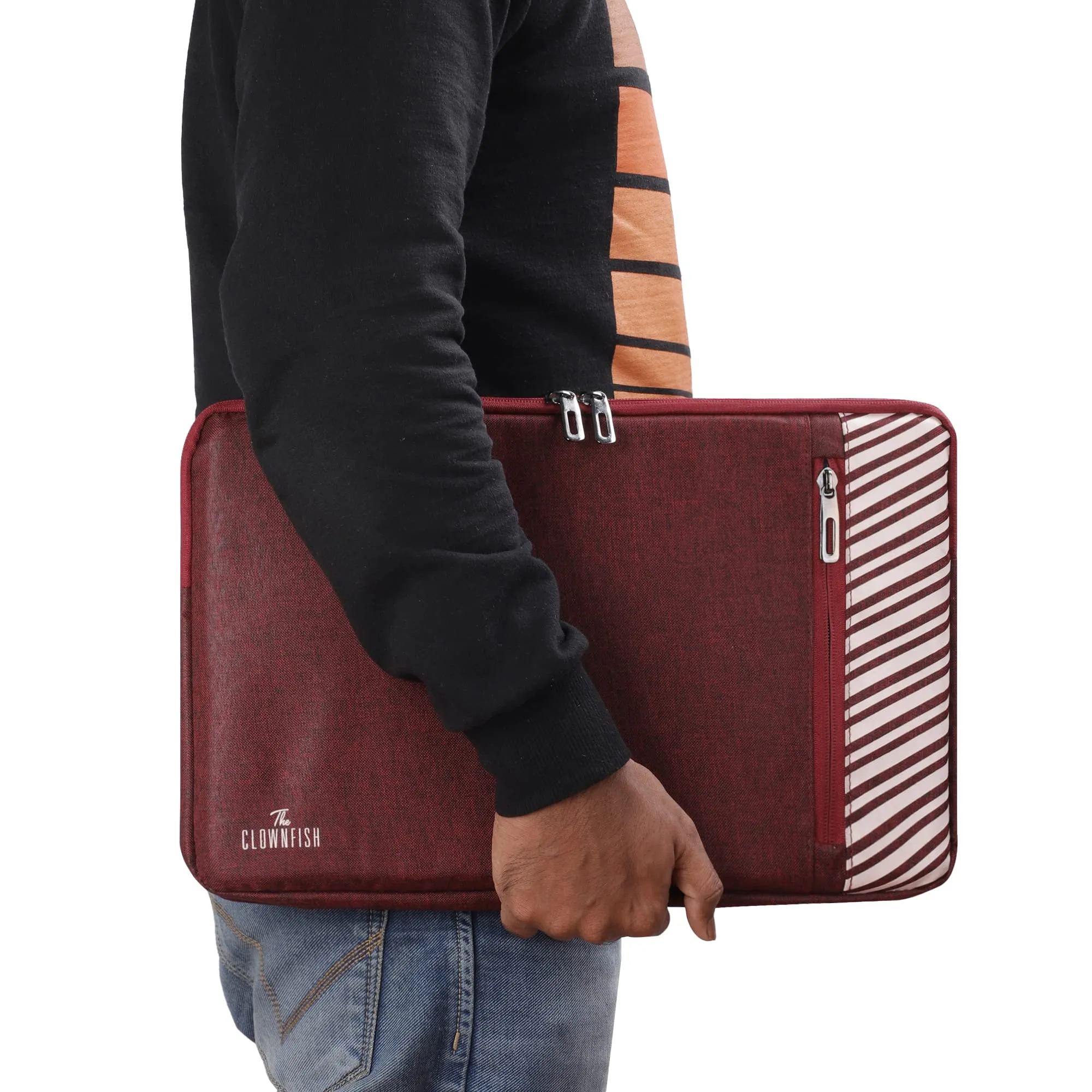 The Clownfish Algo Polyester Unisex 15.6 inch Laptop Sleeve Tablet Case (Maroon)