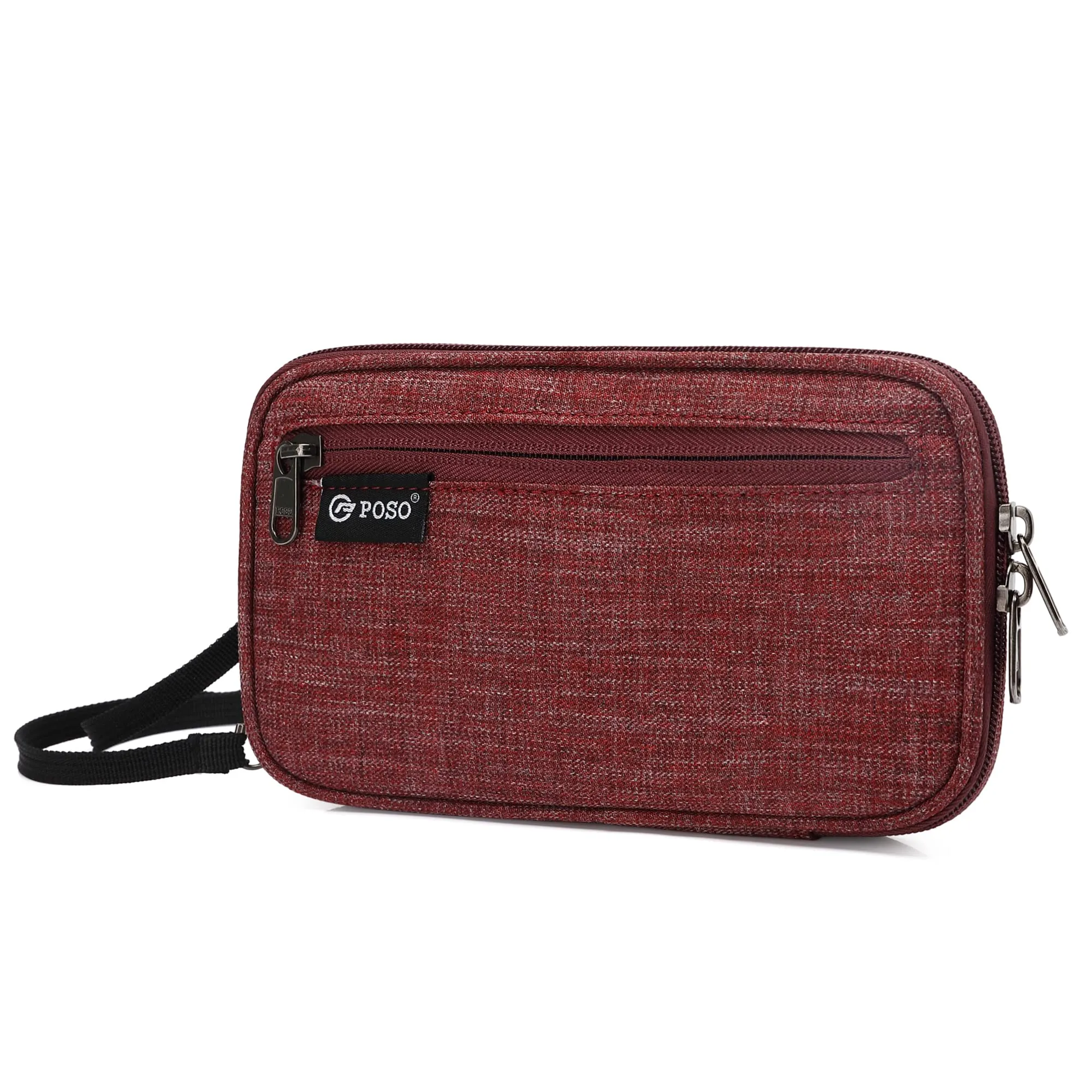 THE CLOWNFISH Polyester Poso Spirit Multipurpose Travel Pouch Cash Pouch With Shoulder Strap (Red)