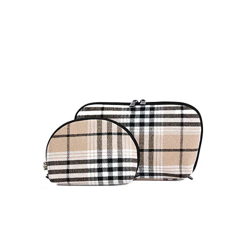 The Cosmetic Pouch Set in Plaid