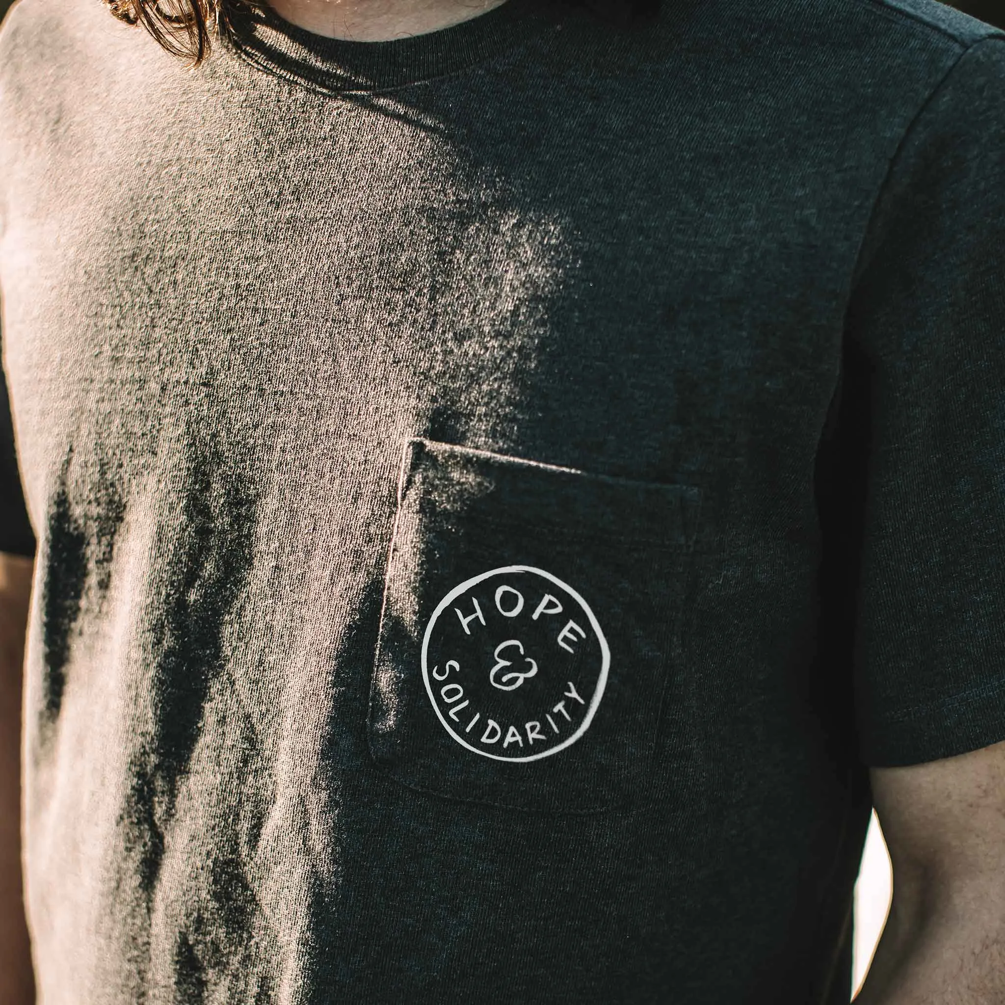 The Hope & Solidarity <br> Heavy Bag Tee in Heather Grey