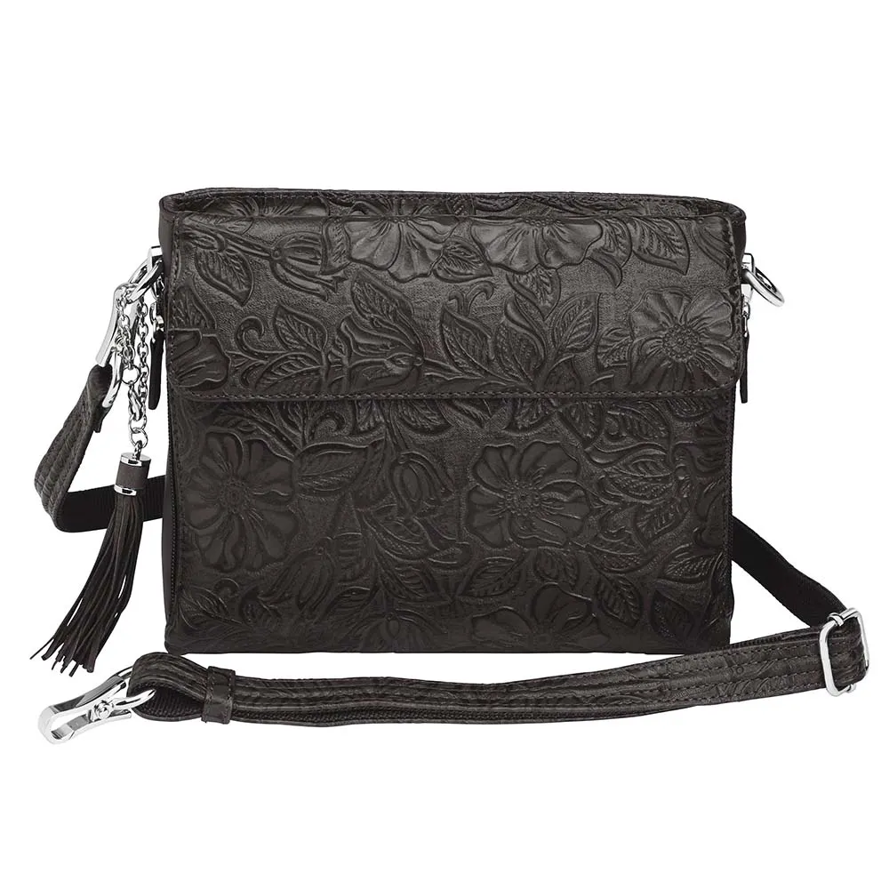 Tooled American Cowhide Leather Clutch Purse