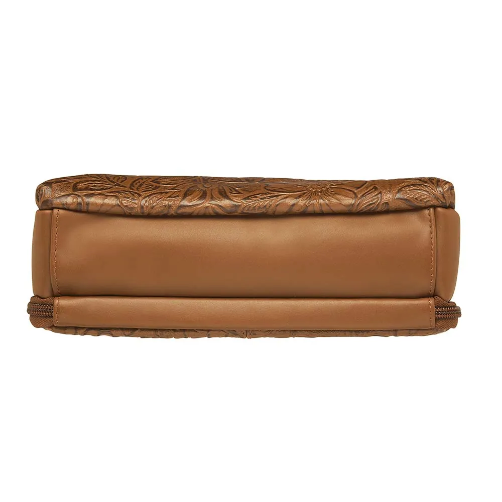 Tooled American Cowhide Leather Clutch Purse